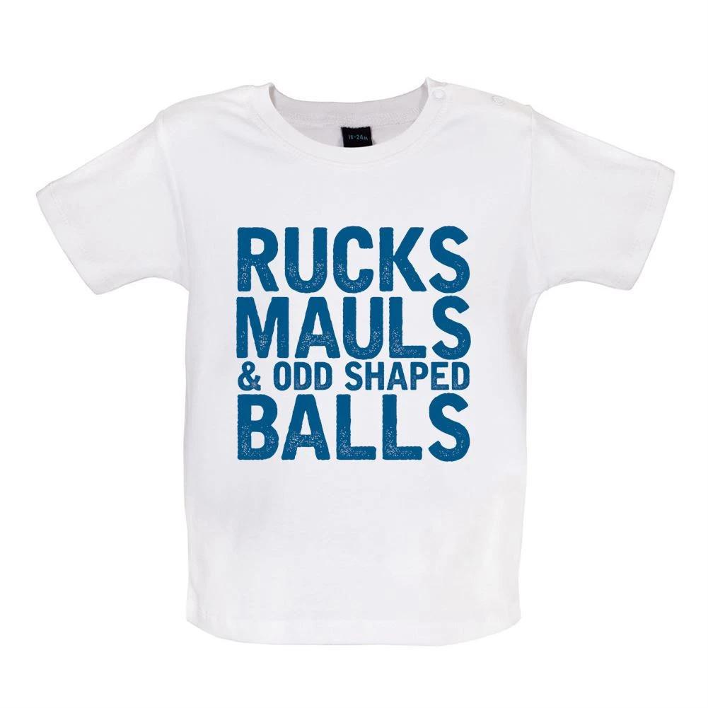 Ruck, Malus Odd Ball Shape - Kids T-Shirt / Bodysuit - Rugby League Union 140