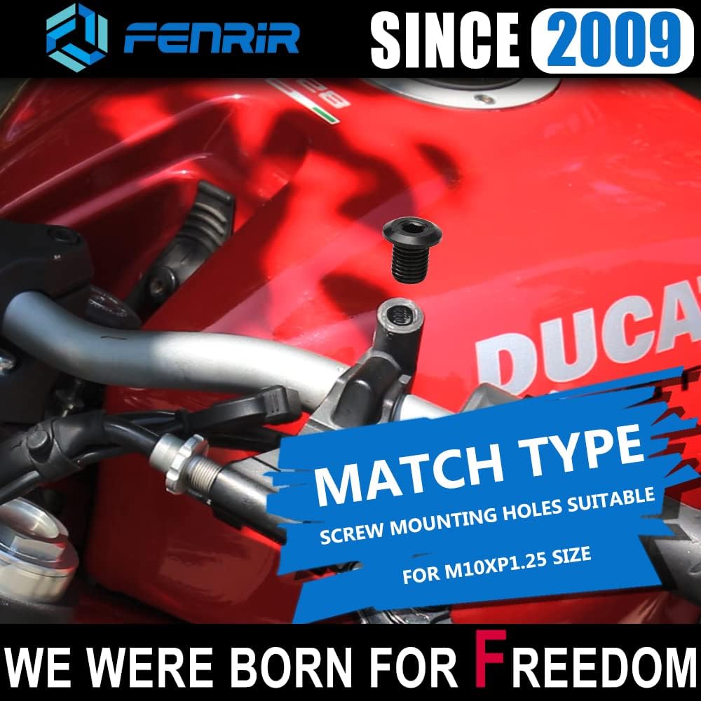 FENRIR Motorcycle mirror Hole Plug 304 Stainless steel Compatible with M10XP1.25 Vulcan S Z900 Z650 Z500 Z400 Z125 MT03 MT07 MT09 MT10 XSR700 SV650