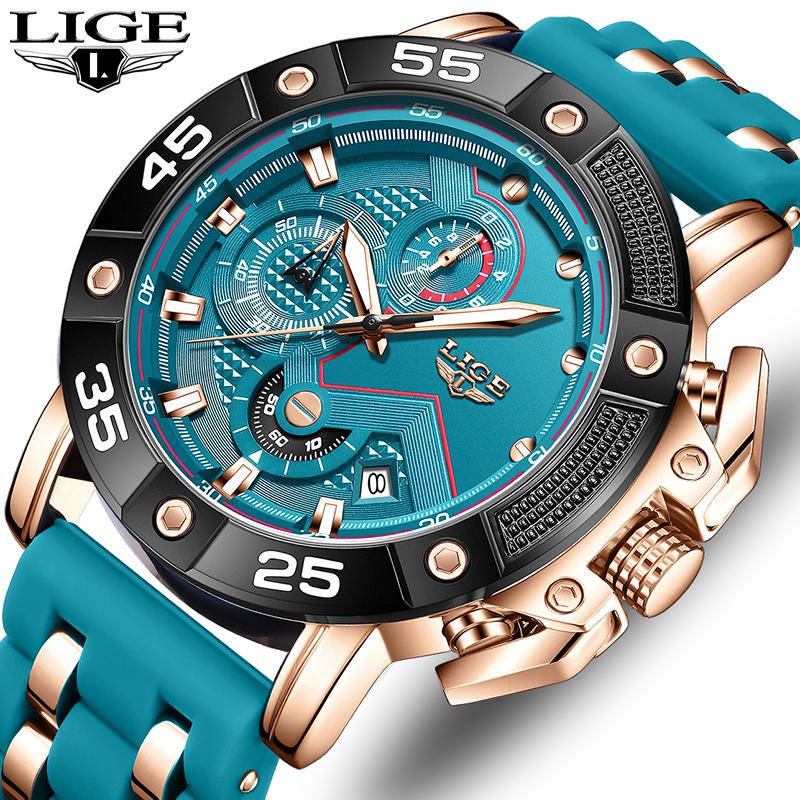 New Original Brand Luxury Quartz Watches For Men Fashion Military Silicone Big Dial Watch Men Sports Waterproof Chronograph