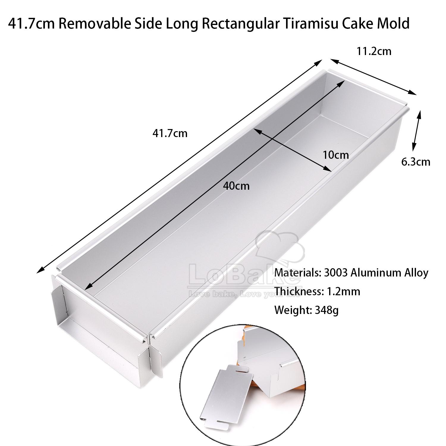 

Long Rectangle Tiramisu Cake Mold Aluminium Bread Pan Metal Cheese Dessert Tin 400mm 417mm Baking Pan DIY Bakery Supplies