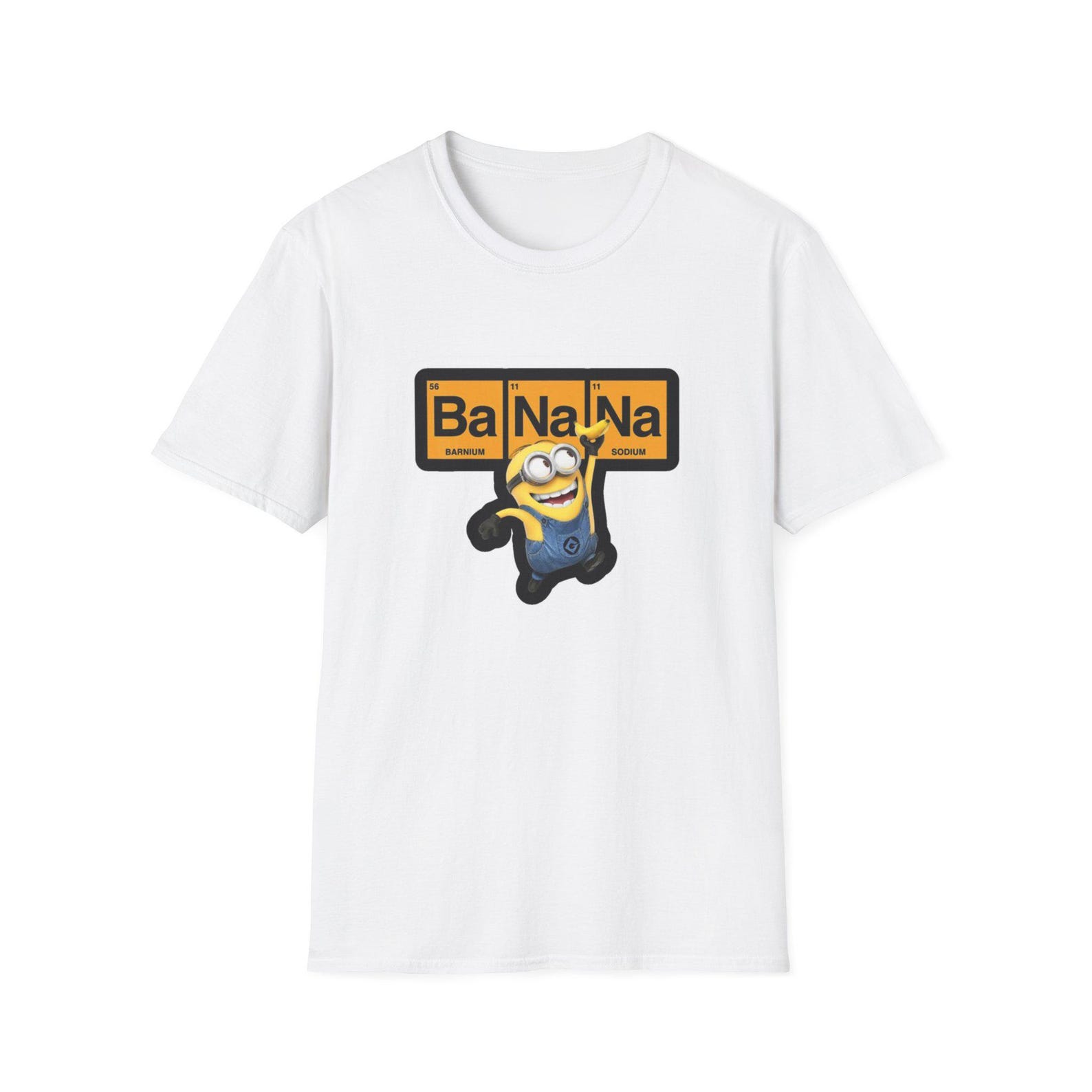 Banana Periodic Table T-Shirt | Cartoon Banana Character Tee L
