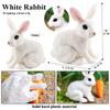 Oenux Lovely Farm Rabbit Bunny Model Action Figure Figurine Wild Desert Cottontail Hare Cute PVC Decoration Education Kid Toy