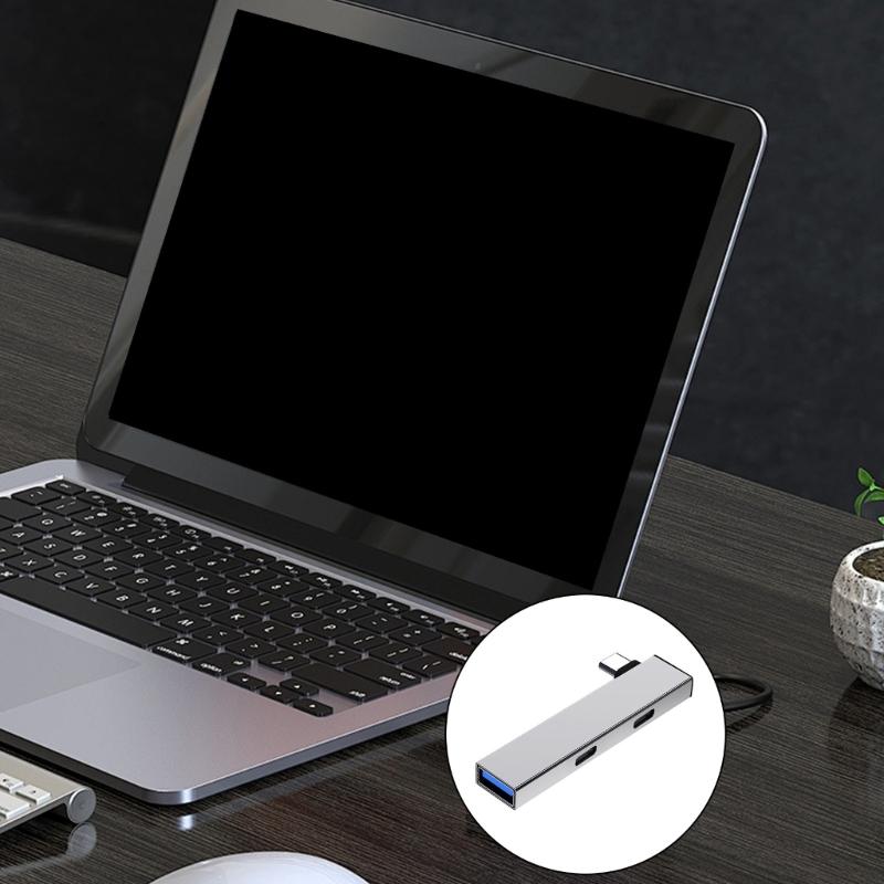 Aluminum USB C Hub Type C To 2Type C+USB Expansion Hub For Fast Data Transmission Supports Multiple Operating Systems