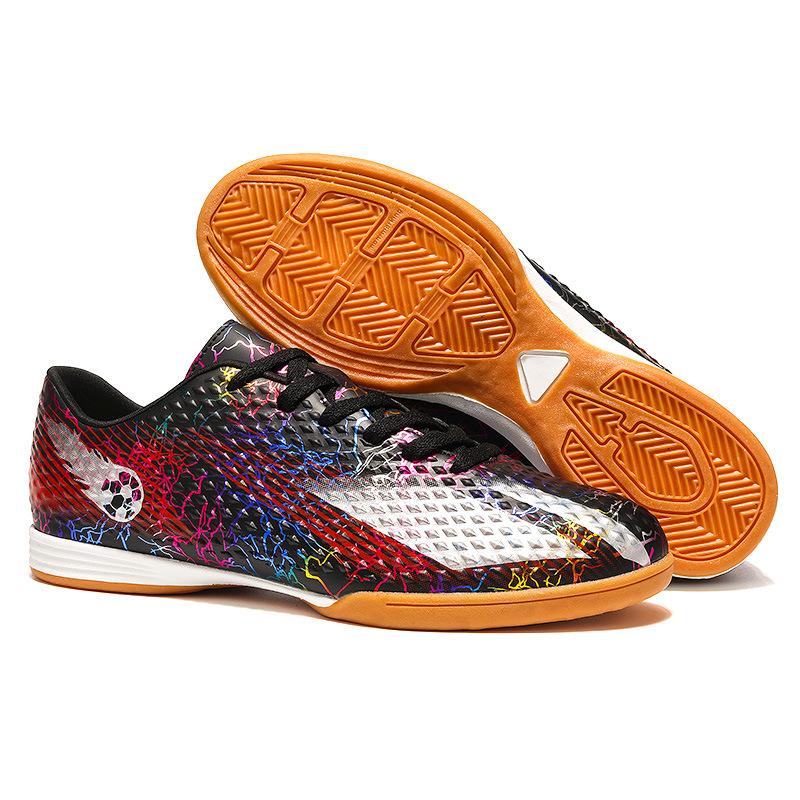 Ic Football Shoes Indoor Futsal Flat-Bottomed Beef Tendon Sole Non-Slip Leather Foot Men'S And Women'S Children'S Game Training Shoes