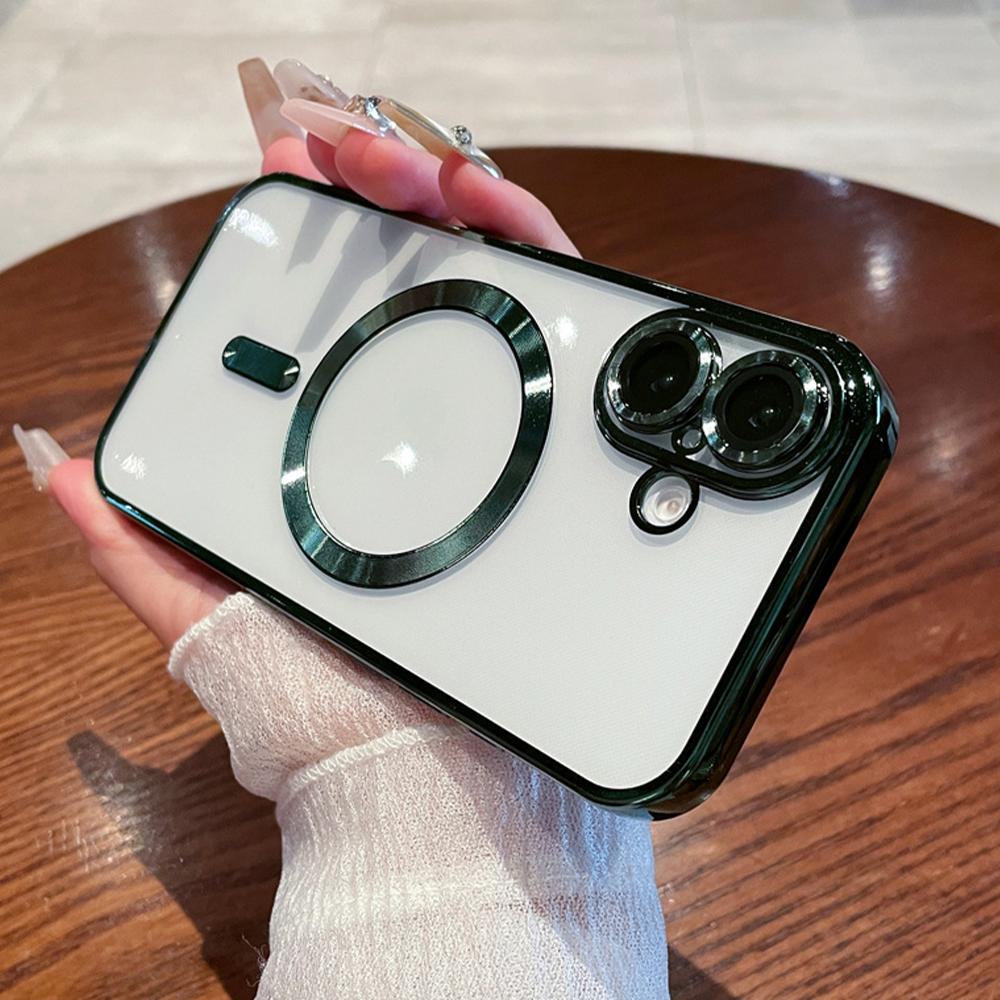 

Роскошный прозрачный магнитный чехол с гальваническим покрытием для Samsung Galaxy S25 S24 S23 FE S22 S21 S20 Plus Note 20 Ultra A55 A35 A15 A05 For Galaxy S25