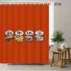 Crayon Shin-Chan & Friends & Shiro & Strange Creature On Green Grass Scene 2D Print Waterproof Shower Curtain, Bright Green Bath