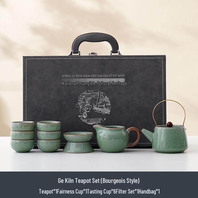Chaxun Ru Kiln Green Ice Crackle Kung Fu Tea Set