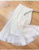 Clearance: Women's High-Waisted A-Line Mid-Length Gauze Skirt with Double-Layer Mesh