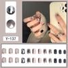 Short Press-On Nails Set Ins Style Fake Full Cover Acrylic Nail Tips Women Daily Wear