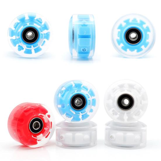 4Pcs Luminous Roller Skating Wheels Flashing Double Row Bearing Skates Accessory