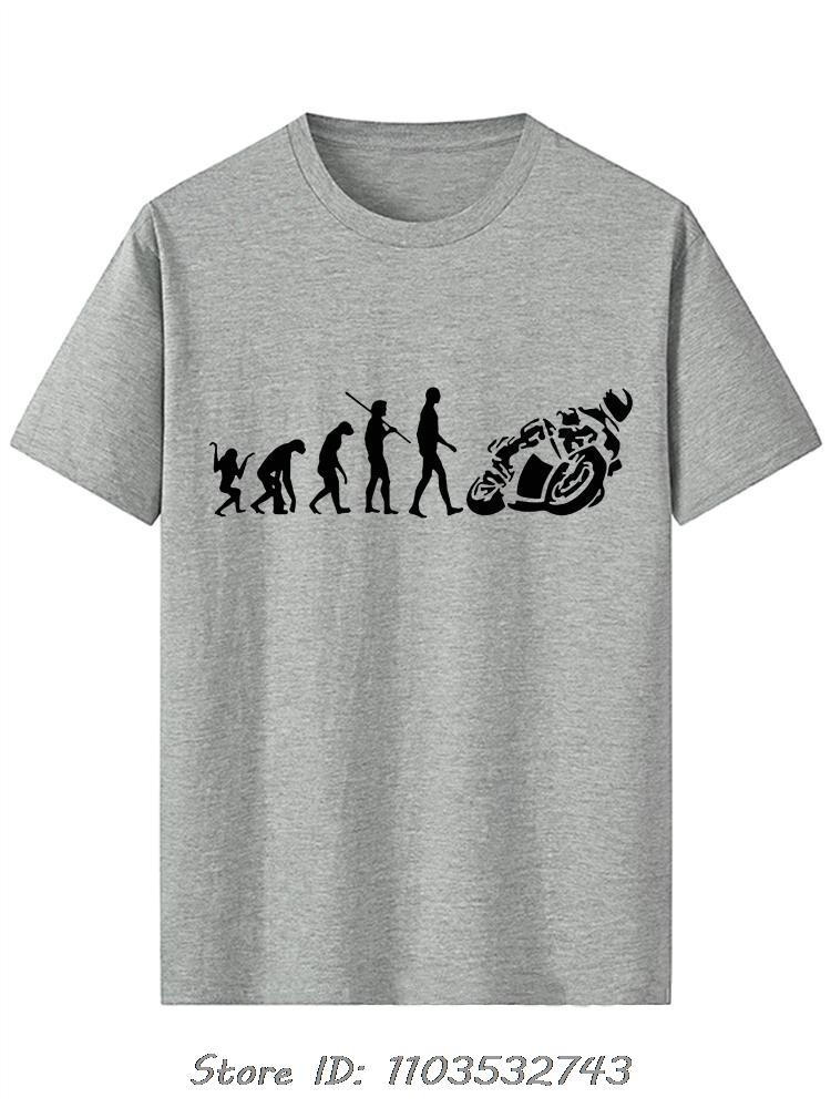 Summer Fashion Oversized T-shirt Cool Men's Clothing Cotton Tshirt Evolution Motorbiker Motorcycles Casual Fitness T Shirt