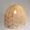 1Pc Vintage Natural Bamboo wicker Ceiling Chandelier Light Wabi-sabi Pastoral Pendant Hanging Lamps for Bedroom Living Rooom E27