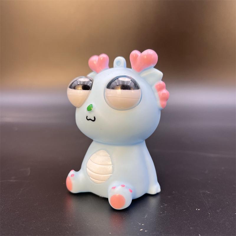 Exploding Eye Dragon Keychain: Squishy Stress Relief Toy and Pendant