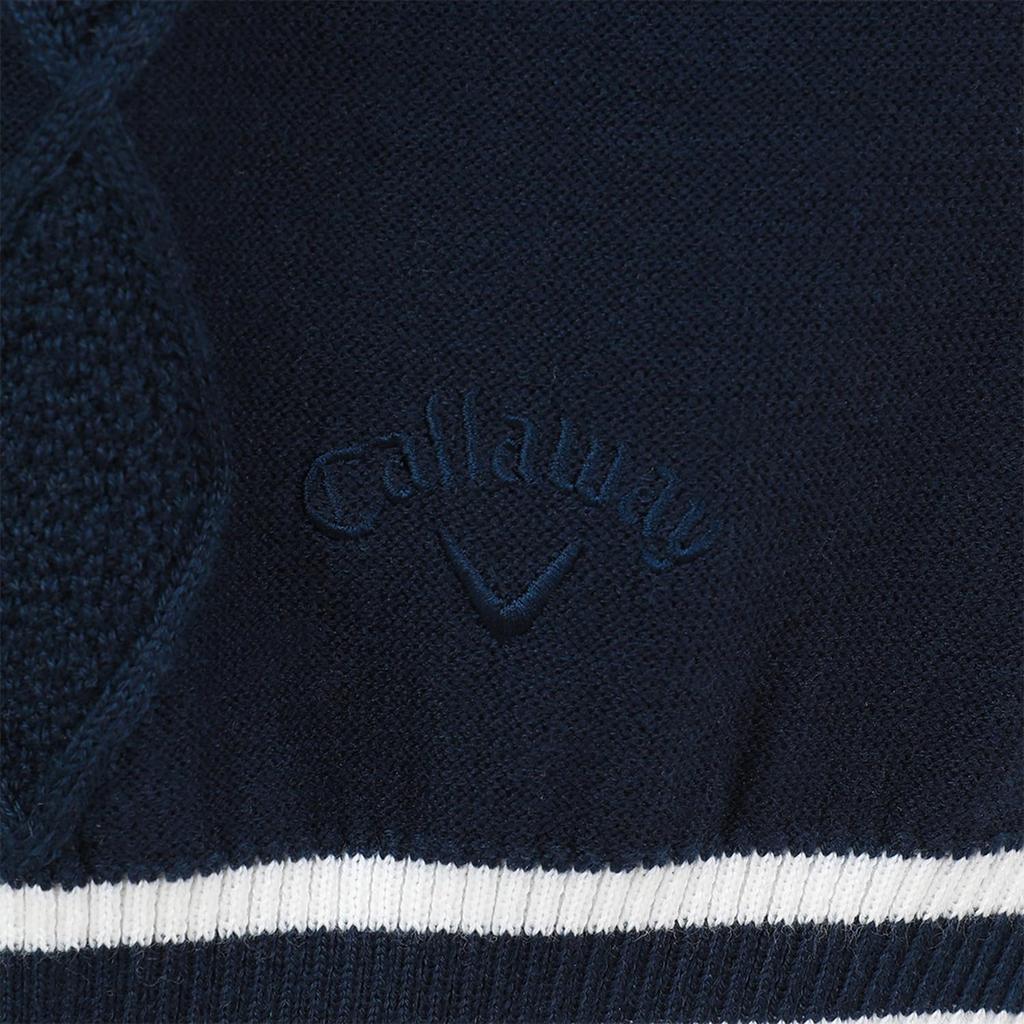 Callaway Women's Crew Neck Knit Vest (Brand Logo, Cable Knit) / Golf / C24119201 1120_Navy S