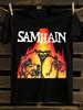 SAMHAIN Gothic Heavy Metal Graphic T-Shirt Mens Tshirt Womens Tshirts with Letters Print Short Sleeves T-Shirt Casual Street Tee Shirt Top