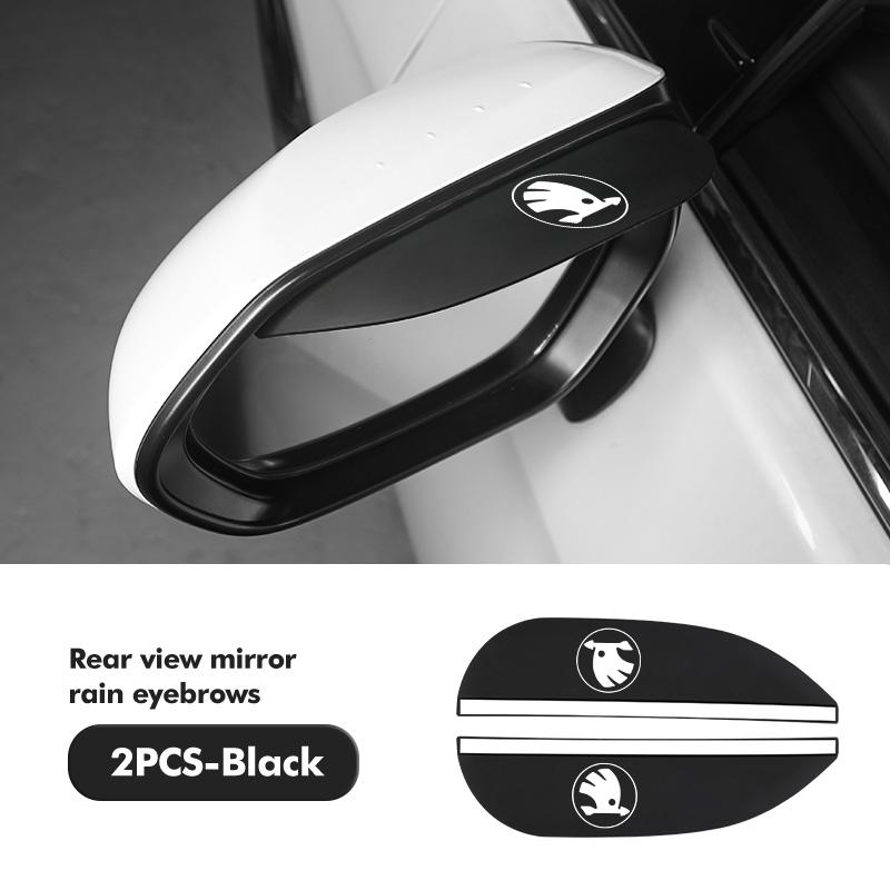 AAABQ1 For Skoda 2PCS Soft Rubber Rearview Mirror Rain Eyebrow Styling Accessories Fabia Kamiq Superb Scala Enyaq-iV MK3 VisionS Yeti
