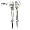 Waterproof Haunted House Decor Realistic Skeleton Stake, Spooky Halloween Skull Hand Yard Human Bone Stakes Sign for Outdoor Garden Lawn Graveyard