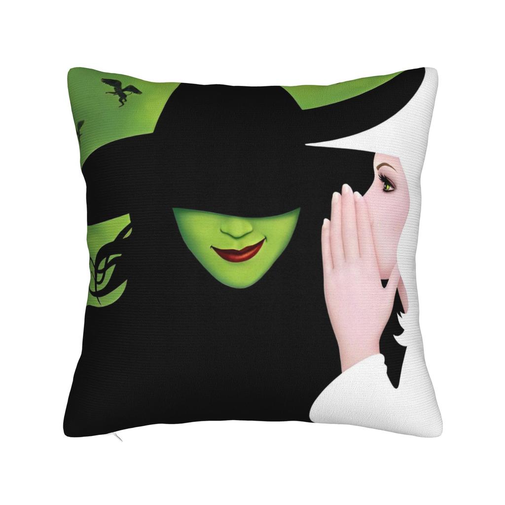 Printed Wicked Elphaba & Glinda Tonal Pillowcase Polyester Cushion Cover Decorations Witch Throw Pillow Case Cover Home Zippered