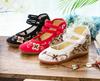 Comemore 2025 High Heels Women Pumps Wedges Ethnic Embroider Chinese Shoes Woman Spring Casual Mary Janes Women's Summer Sandals