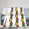 Bart S-Simpsons Bedding Throws Soft Cozy Funny Blanket  For Living Room Picnic Flannel Bedspread Bed Cover