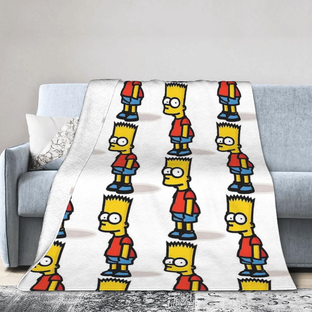 Bart S-Simpsons Bedding Throws Soft Cozy Funny Blanket  For Living Room Picnic Flannel Bedspread Bed Cover