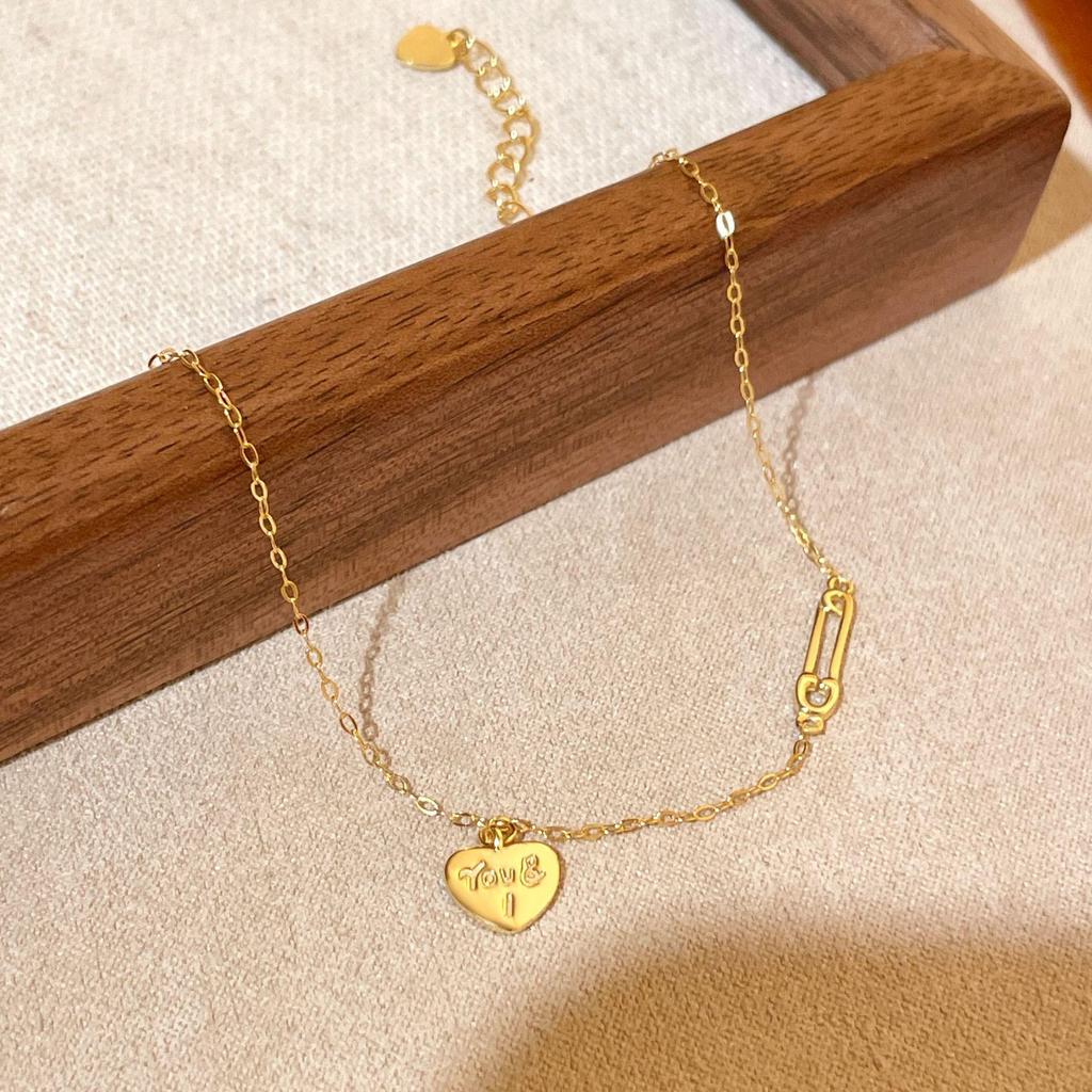 18K Gold-Plated Sterling Silver Heart Bracelet for Women - Personalized, Versatile, and Ultra-Fine Design.