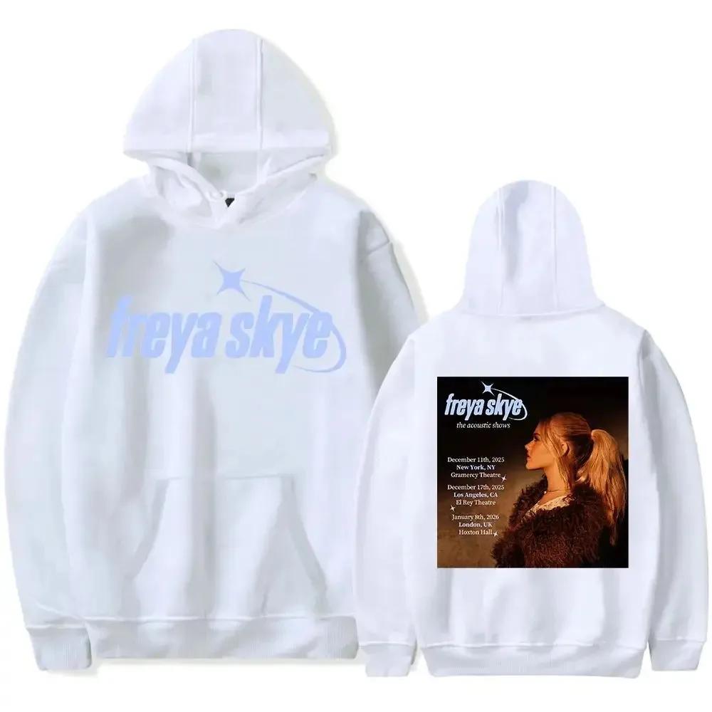 

Y2k Sweatshirt Freya Skye Merch Live Shows Date Print Hoodie Casual Streetwear Concert Outfit Oversized for Music Lovers Unisex M чорний