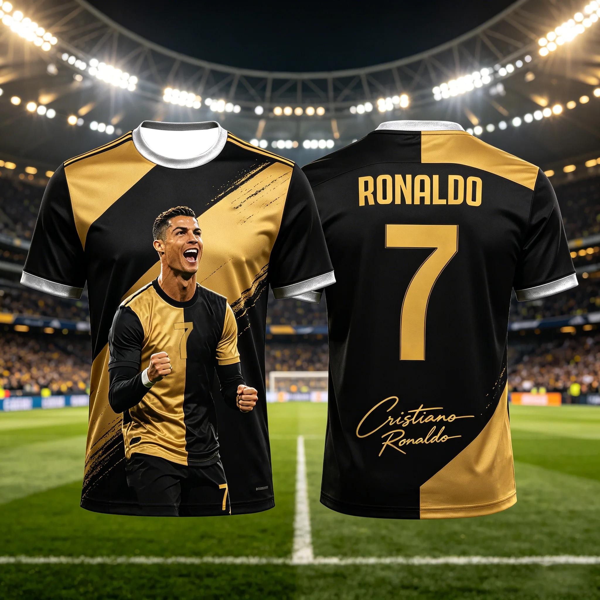 

Футбольная футболка Ronaldo #7 Fan Edition 2026 для взрослых и детей. Дышащая и удобная футболка для футбольных тренировок на лето 4XL