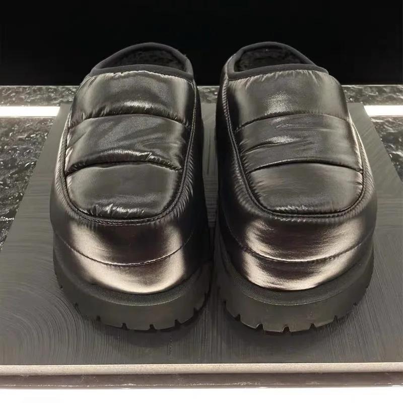 Fashion New autumn and winter snow boots bread height increase thick soles outdoor lazy slippers closed toe shoes half package