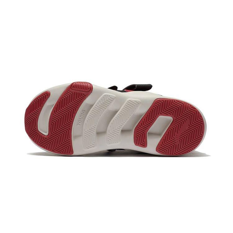 Li Ning Kids Tiger Power Sports Non-Slip Shock Absorbing Wear-Resistant Casual Shoes Kids Casual Shoes Black Red YKNS002-1