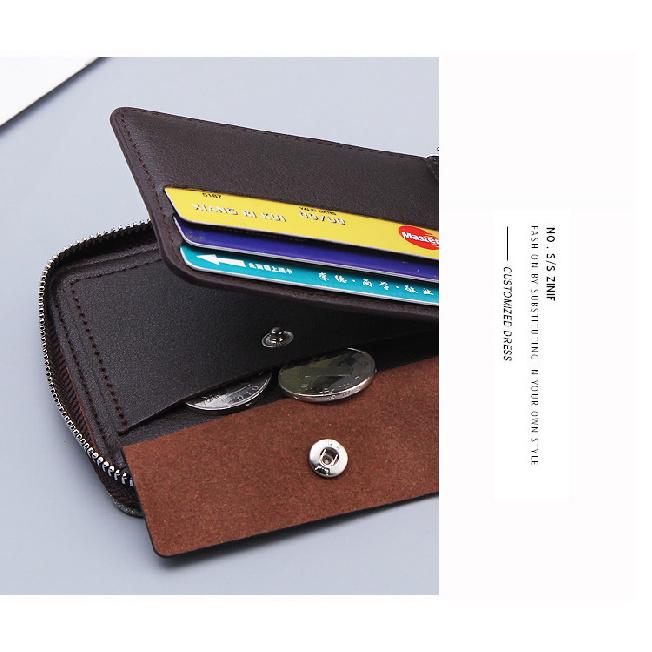 Lässige kurze Brieftasche für Herren aus Canvas, solide kurze Brieftaschen für Männer, Reißverschluss, Vintage-Geldbörse für Männer, Münzfach, multifunktionale Karten-Brieftasche
