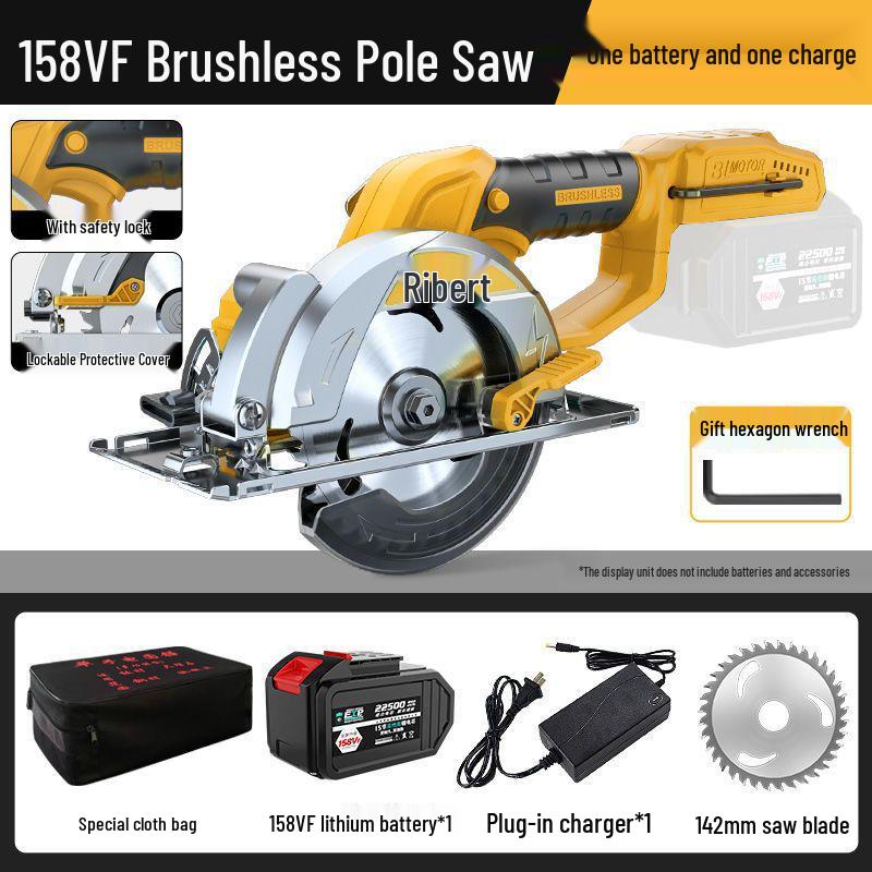 5.5" Brushless Lithium-Ion Circular Saw and Marble Cutter, Rechargeable & Multifunctional for Woodworking