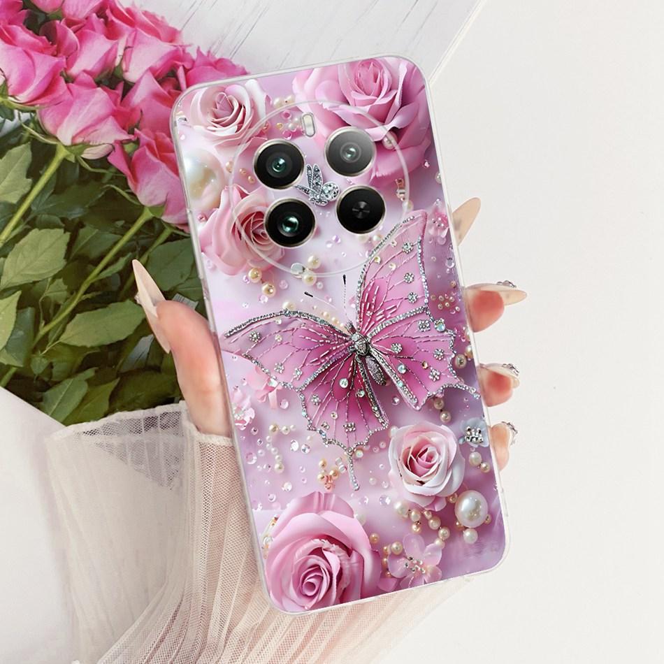 For Realme 12+ 12X 12 5G Cute Flower Butterfly Cat Painted Case For Realme12 5G 12 Plus 12X 12Plus Soft Silicone TPU Phone Cases