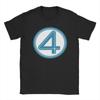 Fantastic Four 4 Logo T Shirt for Men Pure Cotton Fashion for Male T-Shirt O Neck Tee Shirt Short Sleeve Clothing Adult
