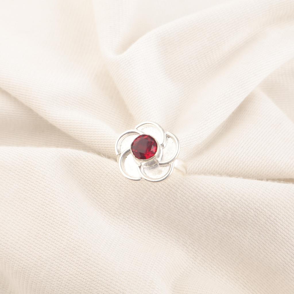 Red Garnet Gemstone Jewelry, 925 Sterling Silver Ring, Handmade Gorgeous Silver Jewelry, Garnet Ring For Gift
