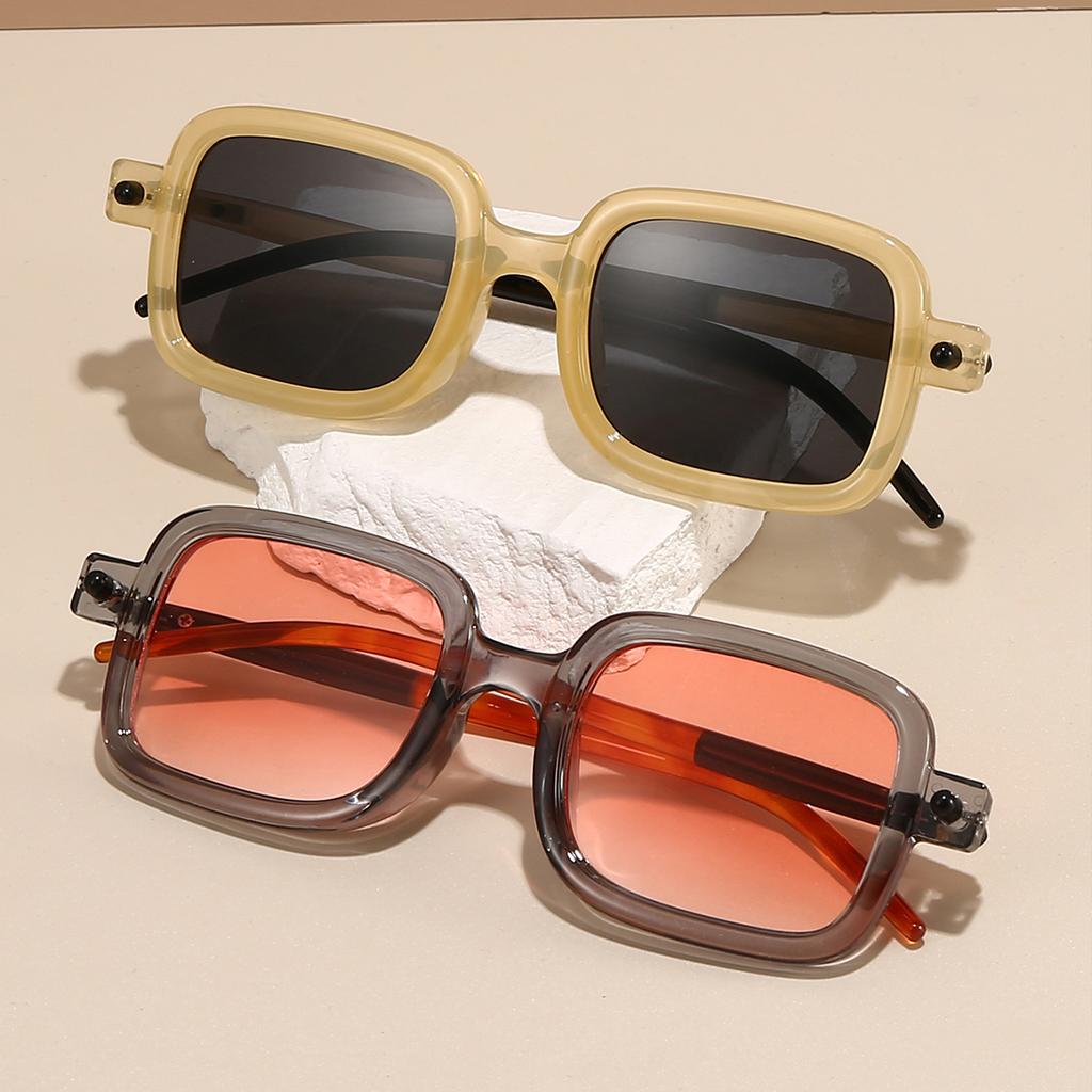 Punk Square Sunglasses Men Fashion Vintage Candy Color Rim Outdoor Shades Women Trendy Brand Design Casual Sun Glasses
