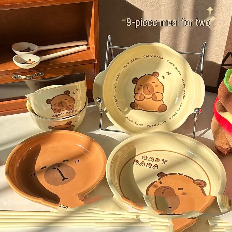 Set di stoviglie in ceramica Capibara da 11 pezzi
