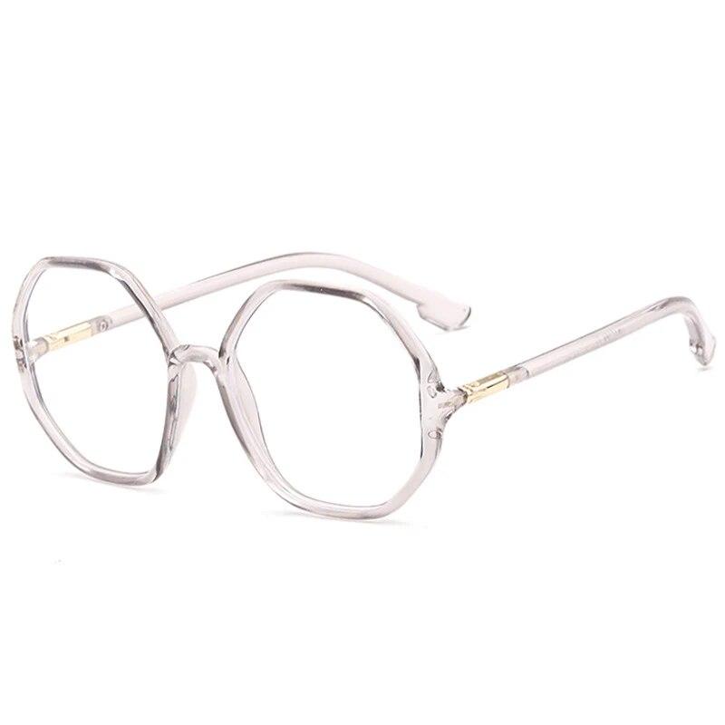 new polygonal Plain glasses anti blue light eyeglass frame retro personality large fashion eyeglasses for women men
