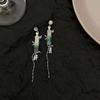S925 Silver Bamboo Tassel Earrings: Women's Niche 2023 Trendy Studs