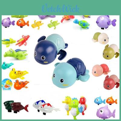 Children's Cute Swimming Turtle Wind-up Toy With Chain Bath Toy Baby Water Play Toy Night Market Stall