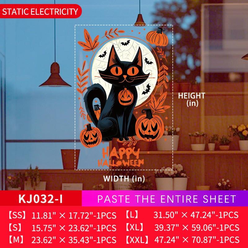 Halloween Horror Sticker Bloody Pumpkin Pendant Static Cling Window Decal Spider Web Decor Home Party