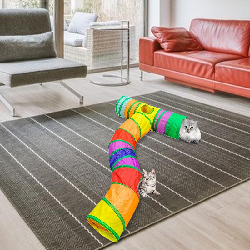 Cat Tunnel Interactive Indoor Cat Play Tunnel Peek Hole Interactive Kitten House Colorful Pet Supplies For Small Breeds Rabbits
