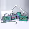 New Luminous Boston Bag Trendy Geometric Diamond Handbag Women's Styling Messenger Bag Bag