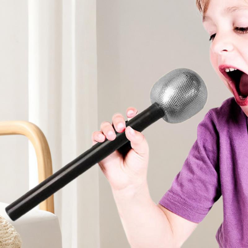 Glittered Microphone Prop Fake Party Microphone Prop For Children Shiny Appearance Pretend Star Toy For Birthday Party