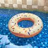 1 Pc Sweet Donut Pink Swimming Hoop Underarm Hoop Inflatable Floating Hoop Pvc Thickened Swimming Hoop, Suitable For Pool Beach