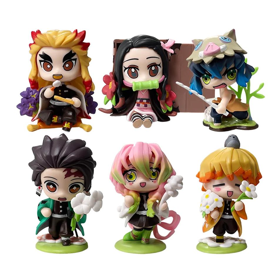 Schöne Dämonentöter Tanjiro Kamado Nezuko Anime Cartoon Figur Blind Box Kreatives Statue Modell Ornament Überraschungsgeschenkbox