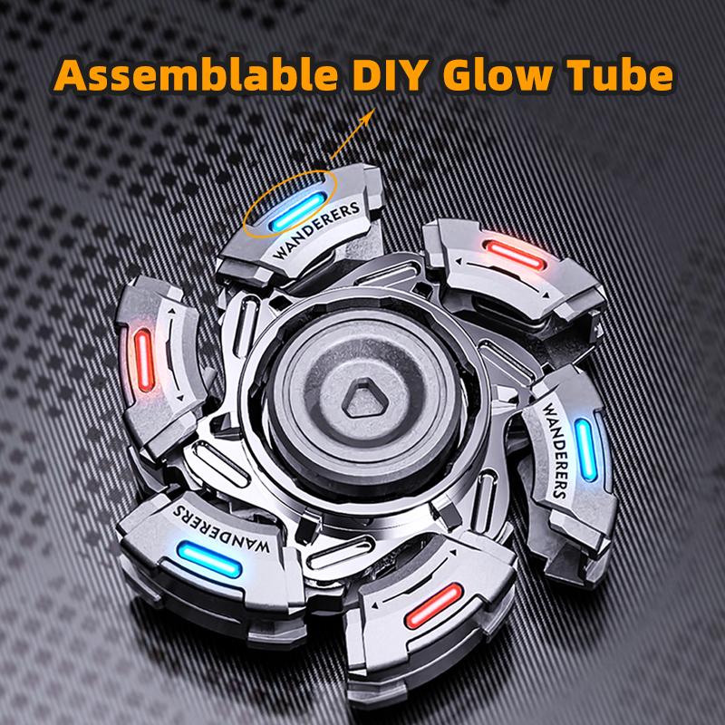 Glowing Fidget Spinner Edc Toy Stress Relief Anxiety Relief Focus Tool For Adults & Kids With Smooth Rotation Cool Armor Opening