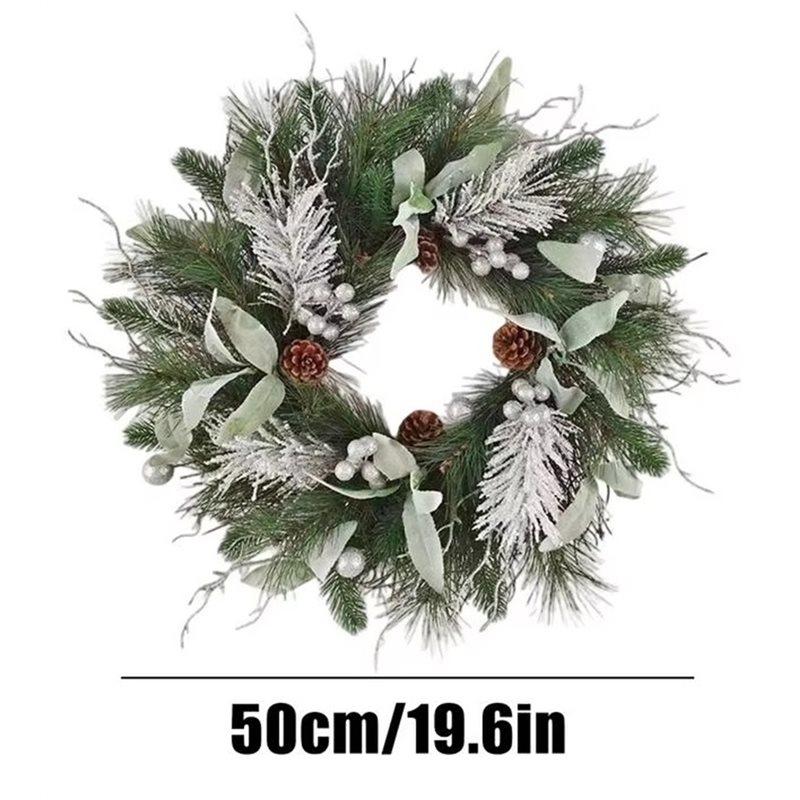 Premium-Realistic Wreath Christmas Pinewreath For Outdoor Window Mantel Artificial Door Holiday Ornament Pine Wreath For Winter