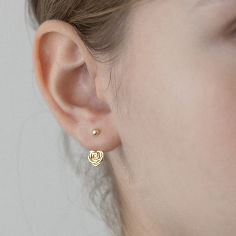 Tatiana (925 Silver) Rose Flower Heart Ear Jacket Earrings EC3065