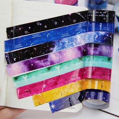 5 Pcs Starry Sky Washi Pvc Roll DIY Decor Scrapbooking Sticker Masking Tape Adhesive